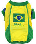 Load image into Gallery viewer, Parisian Pet 'Team Brazil' Dog & Cat Shirt – Embroidered Soccer Jersey, Comfortable & Stylish – Yellow Green