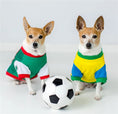 Load image into Gallery viewer, Parisian Pet 'Team Brazil' Dog & Cat Shirt – Embroidered Soccer Jersey, Comfortable & Stylish – Yellow Green