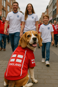 Load image into Gallery viewer, Parisian Pet 'Team England' Jersey for Dogs & Cats – England Flag-Inspired Pet Outfit, Soccer Fan Apparel for Dogs & Cats, White and Red