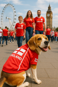 Load image into Gallery viewer, Parisian Pet 'Team England' Jersey for Dogs & Cats – England Flag-Inspired Pet Outfit, Soccer Fan Apparel for Dogs & Cats, White and Red