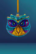 Load image into Gallery viewer, Jewel Owl Polish Glass Ornament