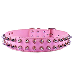 Parisian Pet 'Spiked Collar' for Dogs & Cats – Fashionable Pink Spiked Dog Collar, Durable and Comfortable Faux Leather Design, Pink