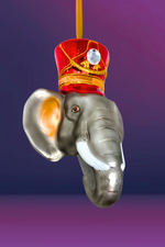 KRG Elephant Head Polish Glass Ornament