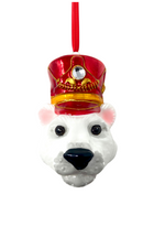 KRG Polar Bear Head Polish Glass Ornament
