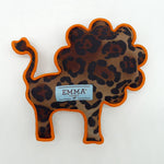 Animal print denim lion dog toy