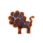 Animal print denim lion dog toy