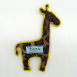 Animal print denim giraffe dog toy