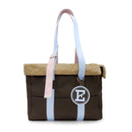 Brown nylon dog carrier bag with removable quilted lining