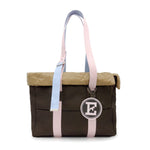 Brown nylon dog carrier bag with quilted lining