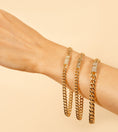 Load image into Gallery viewer, OLIVE & CHAIN Diamond Lock Cuban Chain Bracelet - Yellow Gold, 7.5 inch