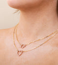 Load image into Gallery viewer, OLIVE & CHAIN Diamond Heart Connector Clasp - Yellow Gold, 10mm