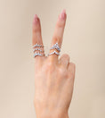 Load image into Gallery viewer, OLIVE & CHAIN Diamond Marquise Chevron Ring - White Gold, 6.5