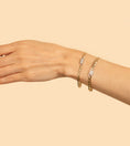 Load image into Gallery viewer, OLIVE & CHAIN Diamond Lock Curb Link Chain Bracelet - Two-Tone Gold, Small, 7.5 inch