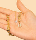 Load image into Gallery viewer, OLIVE & CHAIN Diamond Puffed Mariner Necklace - Yellow Gold, Medium, 18" Cable Chain