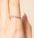 Load image into Gallery viewer, OLIVE & CHAIN Diamond Alternating Bezel Set Band - Yellow Gold, 7.5