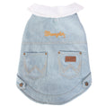 Load image into Gallery viewer, Wrangler Light Denim Dog Jacket with Sherpa Lining luxury boutique pet product from Southlake Paws