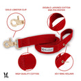 Load image into Gallery viewer, Fabric Dog Leash - Red