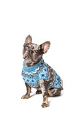 Load image into Gallery viewer, Light Blue Fair Isle Dog Sweater