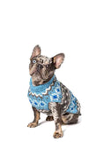Load image into Gallery viewer, Light Blue Fair Isle Dog Sweater