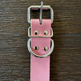 Load image into Gallery viewer, Light Pink Rose on Pink Leather Large Dog Wedding Collar - Handmade - Southlake Paws