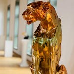 Luxurious Golden Cheetah Statue
