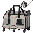 Load image into Gallery viewer, Luxury Rider Pet Carrier with Removable Wheels and Telescopic Handle