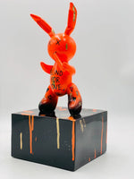 Luxury Neon Orange Rabbit Statue