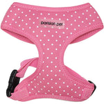 Parisian Pet 'Pink Dot Harness' for Dogs & Cats – Adjustable, Comfortable Pink Polka Dot Dog Harness, Stylish Fit for Small Pets