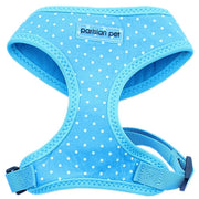Parisian Pet 'Freedom Harness Polka Dot' for Dogs & Cats – Adjustable Blue Dog Harness, Stylish and Durable Fit