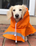 Load image into Gallery viewer, Parisian Pet 'Orange Raincoat' for Dogs & Cats, Waterproof Pet Outerwear, Dog Raincoat for Rain, Pet Rain Protection, Orange