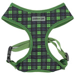Parisian Pet 'Freedom Harness Scottish' for Dogs & Cats – Comfortable Adjustable Plaid Dog Harness, Durable Design, Green & Blue