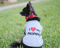 Load image into Gallery viewer, Parisian Pet 'I Love Mommy®' Embroidered Cotton T-shirt for Dogs & Cats – Gray-Valentine's Day