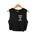 Load image into Gallery viewer, Puppies Make Me Happy Motto Crop Top | Present for Dog Lovers