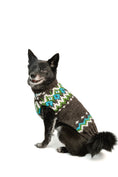 Load image into Gallery viewer, Charcoal Fairisle Wool Dog Sweater