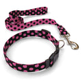 Load image into Gallery viewer, Pink and Black Polka Dot Dog Collar