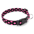 Load image into Gallery viewer, Pink and Black Polka Dot Dog Collar