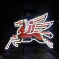 Load image into Gallery viewer, Mobilgas Gas Oil Flyin Horse White Neon Signs Light