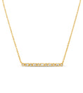 Load image into Gallery viewer, OLIVE & CHAIN Diamond Baguette & Round Bar Necklace - Yellow Gold