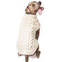 Load image into Gallery viewer, Natural Cable Knit Dog Sweater