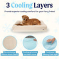 Load image into Gallery viewer, Dog lying on a cooling bed with '3 Cooling Layers' text and paw.com branding.