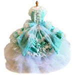 Handmade Luxury Dog Trailing Dress Pet Clinoline Weddings Gown