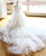 Handmade Luxury White Pet Wedding Dress Dogs Cats Bridal Gown