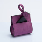 Fuchsia nubuck leather dog waste bag holder