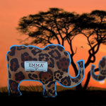 Animal print denim elephant dog toy