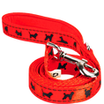 Load image into Gallery viewer, EcoBark Safety Orange Dog Leash- Padded Comfort Grip Leash with Dog Pattern - 4ft, 5ft, and 6ft Leash for Small and Medium Dogs