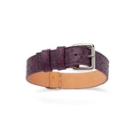 Ostrich Leather Dog Collar Grape