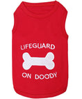 Load image into Gallery viewer, Parisian Pet 'Lifeguard on Doody' Dog & Cat T-Shirt – Funny Cotton Shirt, Stylish & Comfortable Pet Apparel – Red