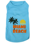 Load image into Gallery viewer, Parisian Pet 'Miami Beach' Dog & Cat Shirt – Funny Embroidered Vacation Dog T-Shirt, Stylish & Comfortable – Light Blue