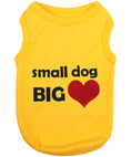 Load image into Gallery viewer, Parisian Pet 'Big Heart' Slogan Dog Shirt – Soft and Breathable Pet Apparel for Small Dogs & Cats, Yellow-Valentine's Day