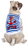 Load image into Gallery viewer, Parisian Pet 'Captain' Fun Sailor Dog Outfit – Soft and Breathable Nautical Pet Wear for Small Dogs & Cats, Blue & White Stripes
